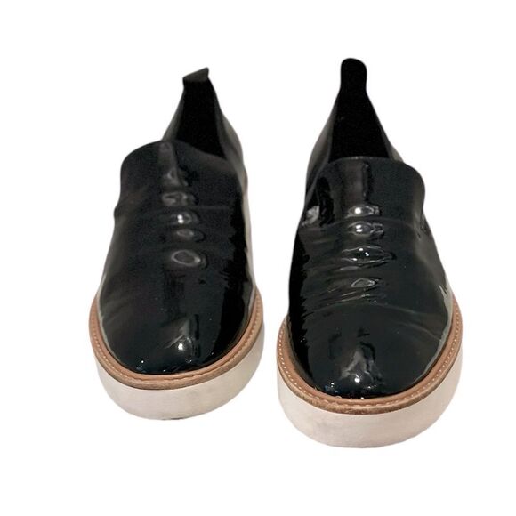 Vince Patent Leather Platform Slip On Sneakers Black Size 8.5 - Picture 3 of 7